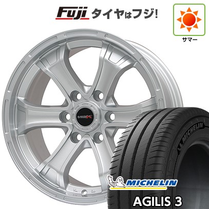 【新品】ハイエース200系 夏タイヤ ホイール4本セット 195/80R15 108/106S ミシュラン アジリス3 ビッグウエイ B-MUD K(シルバー) 6J 15インチ(送料無料)