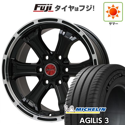 【新品】キャラバン 夏タイヤ ホイール4本セット 195/80R15 108/106S ミシュラン アジリス3 ビッグウエイ B-MUD K(グロスブラックリムポリッシュ) 6J 15インチ(送料無料)