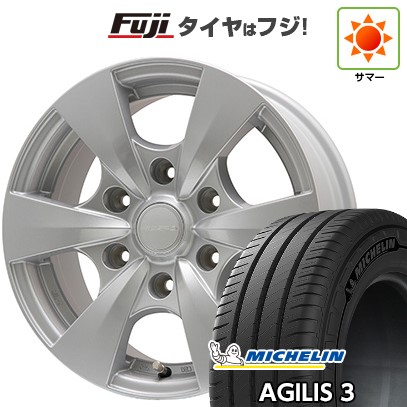 【新品】キャラバン 夏タイヤ ホイール4本セット 195/80R15 108/106S ミシュラン アジリス3 エルベ ビズスポ シルバー 6J 15インチ(送料無料)
