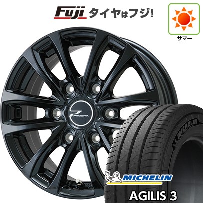 【新品】ハイエース200系 夏タイヤ ホイール4本セット 195/80R15 108/106S ミシュラン アジリス3 WEDS ウェッズアドベンチャー プロディータ HC グロスブラック【限定】 6J 15インチ(送料無料)｜フジコーポレーション