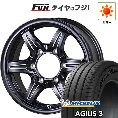 【新品】キャラバン 夏タイヤ ホイール4本セット 195/80R15 108/106S ミシュラン アジリス3 TWS グランヴァード NEO ブラックカット 6J 15インチ(送料無料)