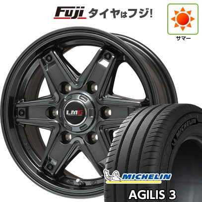 【新品】ハイエース200系 夏タイヤ ホイール4本セット 195/80R15 108/106S ミシュラン アジリス3 レアマイスター LMG エトナ(ディープグレー) 6J 15インチ(送料無料)|フジコーポレーション