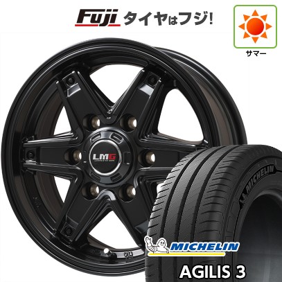 【新品】ハイエース200系 夏タイヤ ホイール4本セット 195/80R15 108/106S ミシュラン アジリス3 レアマイスター LMG エトナ(マットブラック) 15インチ(送料無料) サマータイヤ