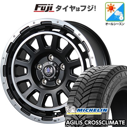 【新品】キャラバン オールシーズンタイヤ ホイール４本セット 195/80R15 108/106S ミシュラン アジリス クロスクライメート ブレスト バーンズテック DHストリーム 15インチ(送料無料)