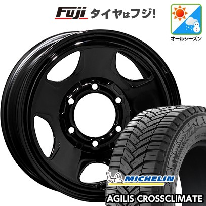 【新品】ハイエース200系 オールシーズンタイヤ ホイール４本セット 195/80R15 108/106S ミシュラン アジリス クロスクライメート トピー スチールホイル S54A 15インチ(送料無料)