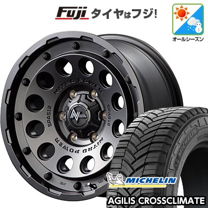 【新品】ハイエース200系 オールシーズンタイヤ ホイール4本セット 215/65R16 109/107T ミシュラン アジリス クロスクライメート MID WHEELS NITRO POWER H12 ショットガン 16インチ(送料無料)