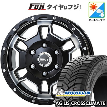 【新品】ハイエース200系 オールシーズンタイヤ ホイール4本セット 215/65R16 109/107T ミシュラン アジリス クロスクライメート トライスター BRUT BR-66 6.5J 16インチ(送料無料)