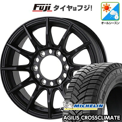【新品】ハイエース200系 オールシーズンタイヤ ホイール4本セット 215/60R17 109/107T ミシュラン アジリス クロスクライメート ゴジゲン ブラックマン G I 6.5J 17インチ(送料無料)