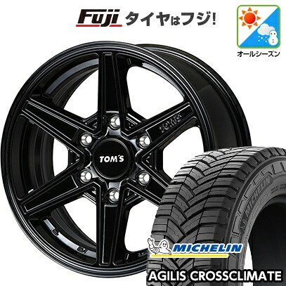 【新品】ハイエース200系 オールシーズンタイヤ ホイール4本セット 215/65R16 109/107T ミシュラン アジリス クロスクライメート TOMS トムス(トヨタ車専用) TWC01 6.5J 16インチ(送料無料)