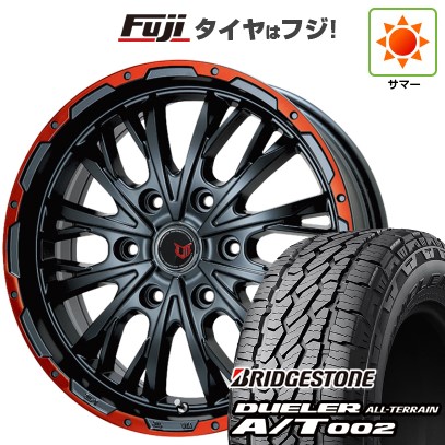 【新品】プラド/ハイラックス 夏タイヤ ホイール4本セット 265/65R17 ブリヂストン デューラー A/T002 OWL/RBL レアマイスター LMG ヴァスティア(グロスブラック/レッドリム) 8J 17インチ(送料無料)｜フジコーポレーション