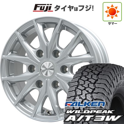 【新品】ハイエース200系 夏タイヤ ホイール4本セット 195/80R15 107/105N ファルケン ワイルドピーク A/T3W プレミックス HC2x6(シルバー) 6J 15インチ(送料無料)｜フジコーポレーション
