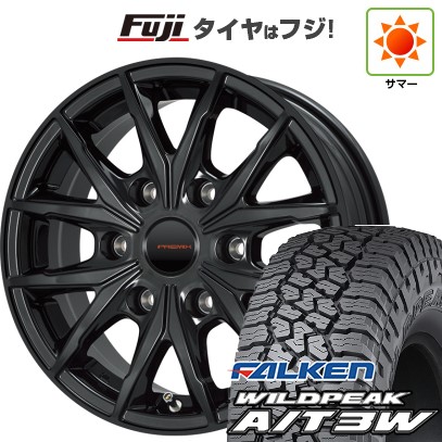 【新品】ハイエース200系 夏タイヤ ホイール4本セット 195/80R15 107/105N ファルケン ワイルドピーク A/T3W プレミックス HC2x6(グロスブラック) 6J 15インチ(送料無料)|フジコーポレーション