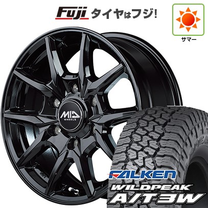 【新品】ハイエース200系 夏タイヤ ホイール4本セット 195/80R15 107/105N ファルケン ワイルドピーク A/T3W MID WHEELS KG-25 6J 15インチ(送料無料)