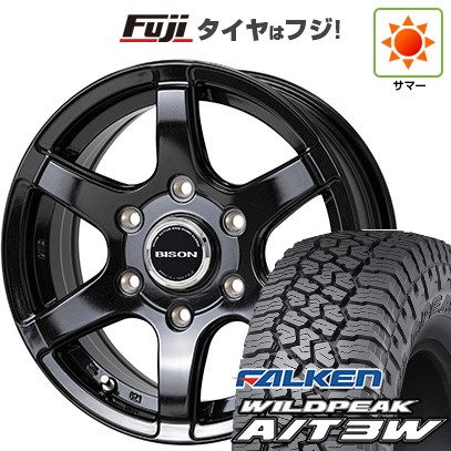 【新品】ハイエース200系 夏タイヤ ホイール4本セット 195/80R15 107/105N ファルケン ワイルドピーク A/T3W ホットスタッフ バイソン BN-04 6J 15インチ(送料無料)|フジコーポレーション