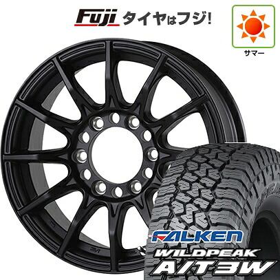 【新品】ハイエース200系 夏タイヤ ホイール4本セット 195/80R15 107/105N ファルケン ワイルドピーク A/T3W ゴジゲン ブラックマン G I 6J 15インチ(送料無料)