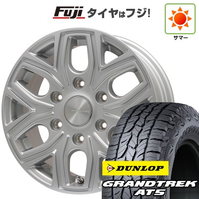 【新品】プラド/ハイラックス 夏タイヤ ホイール4本セット 265/65R17 ダンロップ グラントレック AT5 プレミックス 飛車(シルバー) 8J 17インチ(送料無料)｜フジコーポレーション