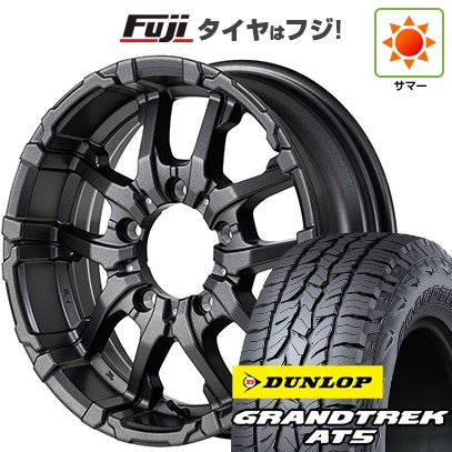 【新品】ジムニーシエラ/ジムニーノマド 夏タイヤ ホイール4本セット 215/70R16 ダンロップ グラントレック AT5 MID WHEELS NITRO POWER M26 クロスファング 6J 16インチ(送料無料)
