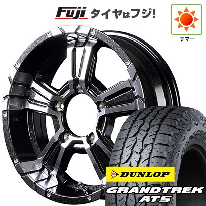 【新品】ジムニーシエラ/ジムニーノマド 夏タイヤ ホイール4本セット 215/70R16 ダンロップ グラントレック AT5 MID WHEELS NITRO POWER クロスクロウ 6J 16インチ(送料無料)|フジコーポレーション