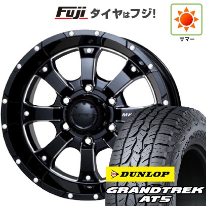 【新品国産車用6穴139.7】 夏タイヤ ホイール4本セット 265/70R16 ダンロップ グラントレック AT5 トライスター MKW MK-46 M/L+ 8J 16インチ(送料無料)