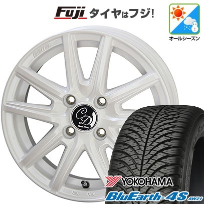 【パンク保証付き】【新品 軽自動車】N-BOX タント スペーシア オールシーズンタイヤ ホイール4本セット 155/65R14 ヨコハマ ブルーアース 4S AW21 オールシーズン 共豊 デコル カヌレ 14インチ(送料無料)