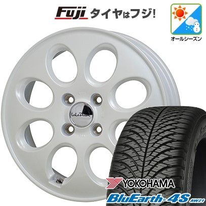 【パンク保証付き】【新品 軽自動車】N-BOX タント スペーシア オールシーズンタイヤ ホイール4本セット 155/65R14 ヨコハマ ブルーアース 4S AW21 オールシーズン ホットスタッフ ララパーム オーバル 14インチ(送料無料)