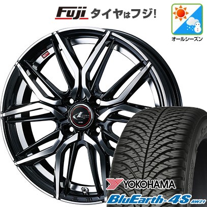 【パンク保証付き】【新品 軽自動車】N-BOX タント スペーシア オールシーズンタイヤ ホイール4本セット 155/65R14 ヨコハマ ブルーアース 4S AW21 オールシーズン WEDS ウェッズ レオニス LM 14インチ(送料無料)