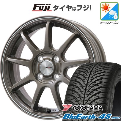 【パンク保証付き】【新品 軽自動車】N-BOX タント スペーシア オールシーズンタイヤ ホイール4本セット 165/55R15 ヨコハマ ブルーアース 4S AW21 オールシーズン レアマイスター LMスポーツLM-QR 15インチ(送料無料)|フジコーポレーション