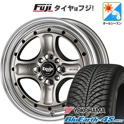 【パンク保証付き】【新品 軽自動車】N-BOX タント スペーシア オールシーズンタイヤ ホイール4本セット 165/55R15 ヨコハマ ブルーアース 4S AW21 オールシーズン WORK ワーク エクイップ 40 O/H 15インチ(送料無料)|フジコーポレーション