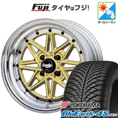 【パンク保証付き】【新品 軽自動車】N-BOX タント スペーシア オールシーズンタイヤ ホイール4本セット 165/55R15 ヨコハマ ブルーアース 4S AW21 オールシーズン WORK ワーク エクイップ 03 15インチ(送料無料)|フジコーポレーション