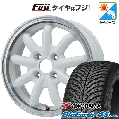 【パンク保証付き】【新品 軽自動車】N-BOX タント スペーシア オールシーズンタイヤ ホイール4本セット 165/55R15 ヨコハマ ブルーアース 4S AW21 オールシーズン ブランドルライン ストレンジャーKST-9改 15インチ(送料無料)