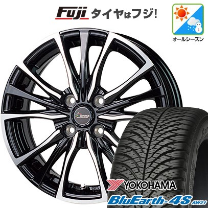 【パンク保証付き】【新品 軽自動車】N-BOX タント スペーシア オールシーズンタイヤ ホイール4本セット 165/55R15 ヨコハマ ブルーアース 4S AW21 オールシーズン ホットスタッフ クロノス CH-110 15インチ(送料無料) 57,420円