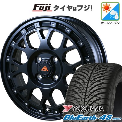 【パンク保証付き】【新品 軽自動車】N-BOX タント スペーシア オールシーズンタイヤ ホイール4本セット 165/55R15 ヨコハマ ブルーアース 4S AW21 オールシーズン アルジェノン フェニーチェ クロスXC8 15インチ(送料無料)