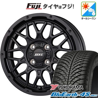 【パンク保証付き】【新品 軽自動車】N-BOX タント スペーシア オールシーズンタイヤ ホイール4本セット 165/55R15 ヨコハマ ブルーアース 4S AW21 オールシーズン コーセイ ボトムガルシア シャドウバーツ 15インチ(送料無料)｜フジコーポレーション