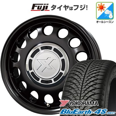 【パンク保証付き】【新品 軽自動車】N-BOX タント スペーシア オールシーズンタイヤ ホイール4本セット 155/65R14 ヨコハマ ブルーアース 4S AW21 オールシーズン コスミック クロスブラッド スティール 14インチ(送料無料)