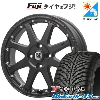 【パンク保証付き】【新品 軽自動車】N-BOX タント スペーシア オールシーズンタイヤ ホイール４本セット 155/65R14 ヨコハマ ブルーアース 4S AW21 オールシーズン MLJ エクストリームJ 14インチ(送料無料)
