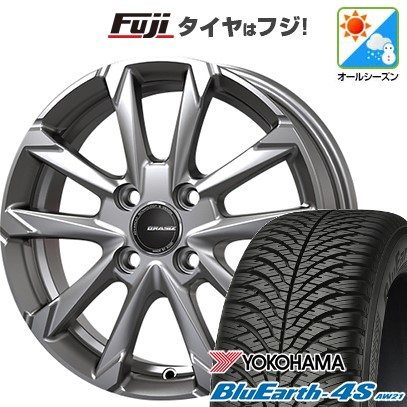 【パンク保証付き】【新品 軽自動車】N-BOX タント スペーシア オールシーズンタイヤ ホイール4本セット 155/65R14 ヨコハマ ブルーアース 4S AW21 オールシーズン コーセイ クレイシズ GC36F 14インチ(送料無料)