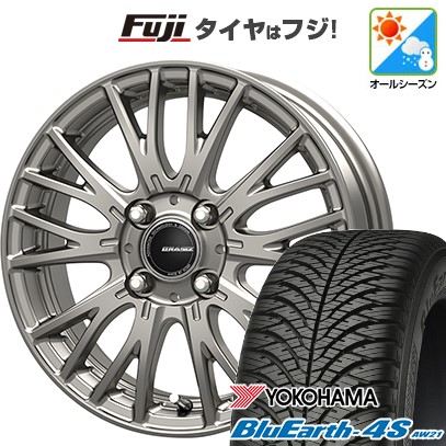 【パンク保証付き】【新品 軽自動車】N-BOX タント スペーシア オールシーズンタイヤ ホイール4本セット 155/65R14 ヨコハマ ブルーアース 4S AW21 オールシーズン コーセイ クレイシズ SE48 14インチ(送料無料)