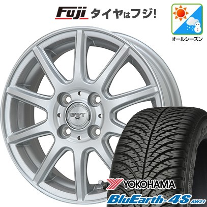 【パンク保証付き】【新品 軽自動車】N-BOX タント スペーシア オールシーズンタイヤ ホイール4本セット 155/65R14 ヨコハマ ブルーアース 4S AW21 オールシーズン ビッグウエイ BWT-541 4.5J 14インチ(送料無料)