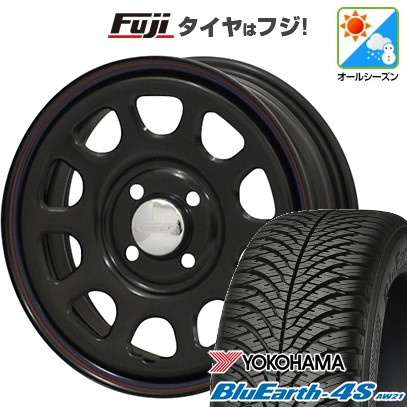 【パンク保証付き】【新品 軽自動車】N-BOX タント スペーシア オールシーズンタイヤ ホイール4本セット 155/65R14 ヨコハマ ブルーアース 4S AW21 オールシーズン モリタ デイトナズ G2 5J 14インチ(送料無料)