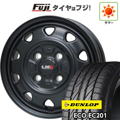 【新品 軽自動車】 夏タイヤ ホイール4本セット 145/80R12 ダンロップ エコ EC201 レアマイスター LMG OFF-STYLE(マットブラック) 3.5J 12インチ(送料無料)