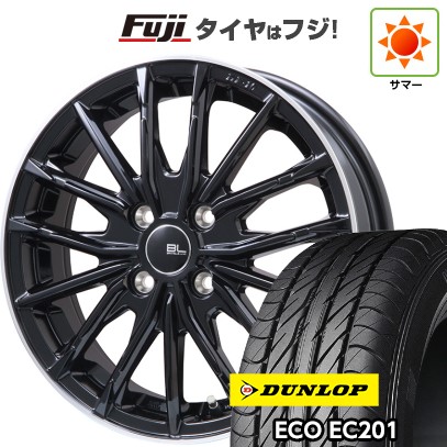 【新品 軽自動車】 夏タイヤ ホイール4本セット 145/80R12 ダンロップ エコ EC201 ブランドルライン DF-10M グロスブラック/リムポリッシュ 3.5J 12インチ(送料無料)