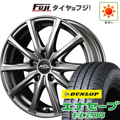 【新品国産車用5穴100】 夏タイヤ ホイール4本セット 195/65R15 ダンロップ エナセーブ EC204 MID WHEELS V25 メタリックグレー 6J 15インチ(送料無料)