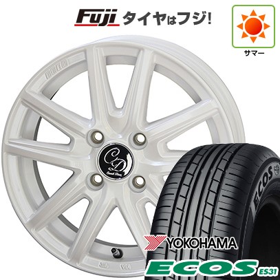 日本製【新品 軽自動車】 夏タイヤ ホイール4本セット 165/55R14 ヨコハマ エコス ES31 共豊 カワイイ デコル カヌレ 4.5J 14インチ(送料無料)