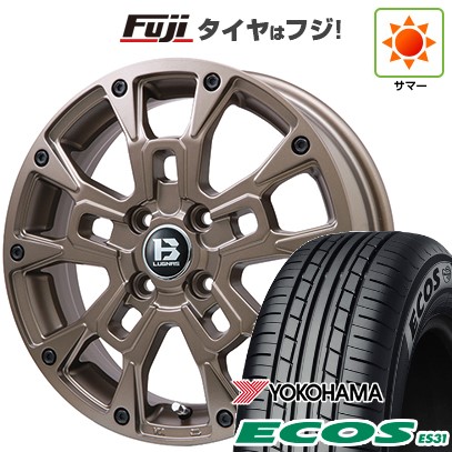 【新品 軽自動車】 夏タイヤ ホイール4本セット 165/55R14 ヨコハマ エコス ES31 ビッグウエイ B-LUGNAS BRD(マットブロンズ) 4.5J 14インチ(送料無料)