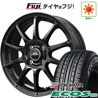 日本製【新品 軽自動車】N-BOX タント スペーシア 夏タイヤ ホイール4本セット 165/55R15 ヨコハマ エコス ES31 MID WHEELS スタッグ ストロングガンメタ 4.5J 15インチ(送料無料)