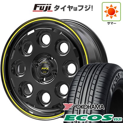 日本製【新品 軽自動車】N-BOX タント スペーシア 夏タイヤ ホイール4本セット 165/55R15 ヨコハマ エコス ES31 共豊 PPX ミルエイト 4.5J 15インチ(送料無料)|フジコーポレーション