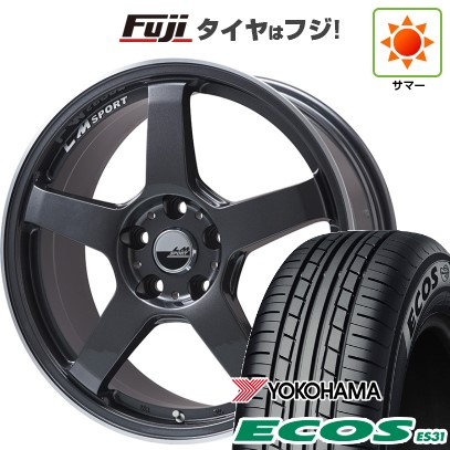 日本製【新品 軽自動車】 夏タイヤ ホイール4本セット 165/55R14 ヨコハマ エコス ES31 レアマイスター LMスポーツ LM-05R(ガンメタ/リムポリッシュ) 4.5J 14インチ(送料無料) 43,875円