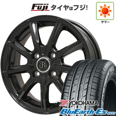 【新品 軽自動車】ハスラー 夏タイヤ ホイール4本セット 165/65R14 ヨコハマ ブルーアース ES32 ブランドルライン ボレアノ9 パールブラック 4.5J 14インチ(送料無料)