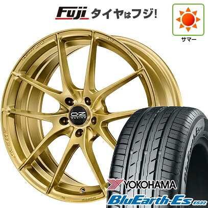 【新品国産車用5穴100】 夏タイヤ ホイール4本セット 225/55R18 ヨコハマ ブルーアース ES32 OZ レッジェーラHLT 8J 18インチ(送料無料)