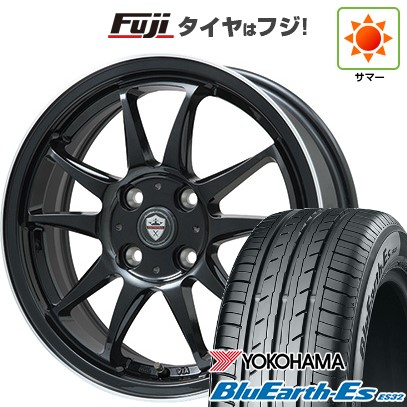 【新品 軽自動車】ソリオ ハスラー 夏タイヤ ホイール4本セット 165/70R14 ヨコハマ ブルーアース ES32 エルベ エステローザ EST-5T グロスブラック/リムポリッシュ 4.5J 14インチ(送料無料)